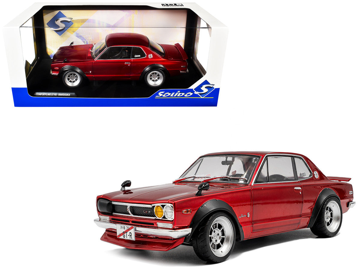 1970 Nissan Skyline (C10) Hakosuka RHD (Right Hand Drive) Red Metallic 1/18 Diecast Model Car by Solido LuxuryLifeWay Online Store