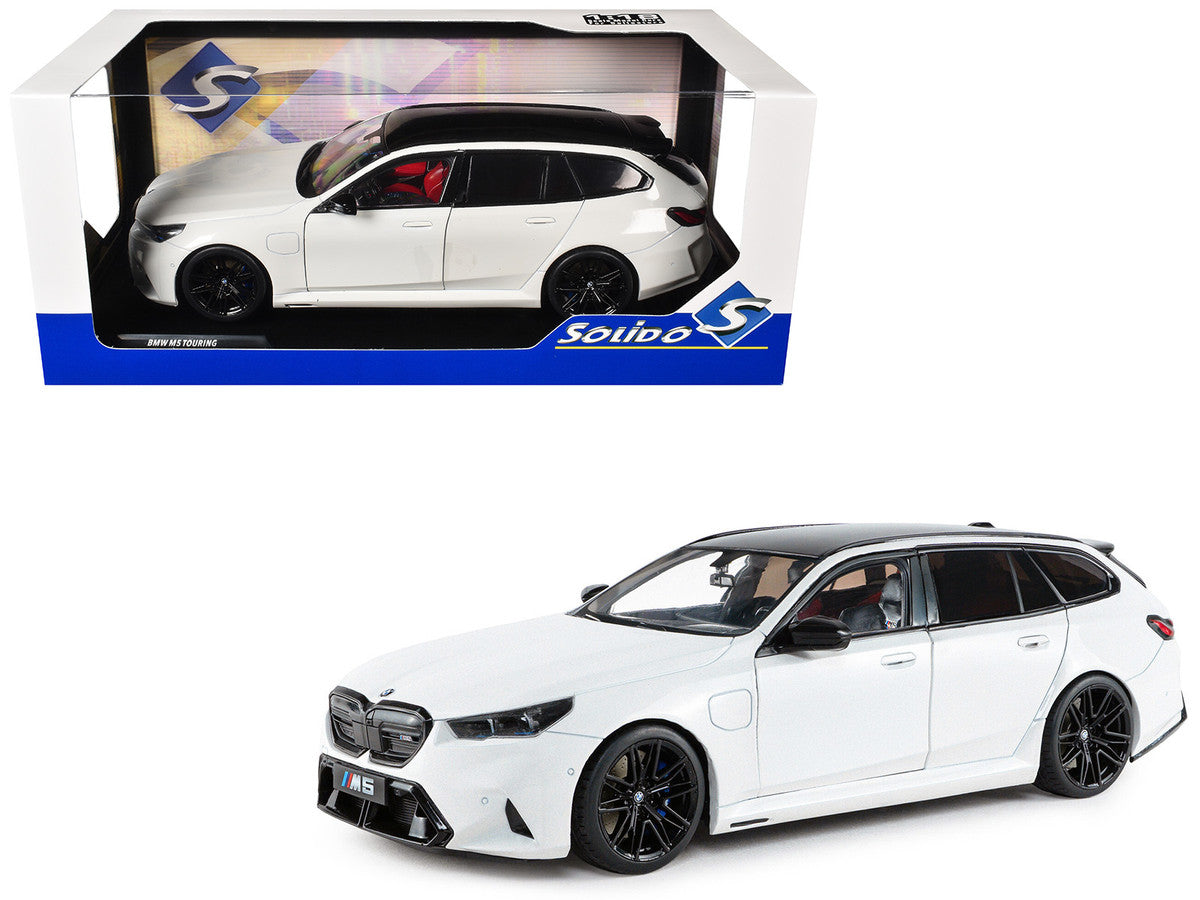 2025 BMW M5 Touring Alpine White with Black Top 1/18 Diecast Model Car by Solido LuxuryLifeWay Online Store