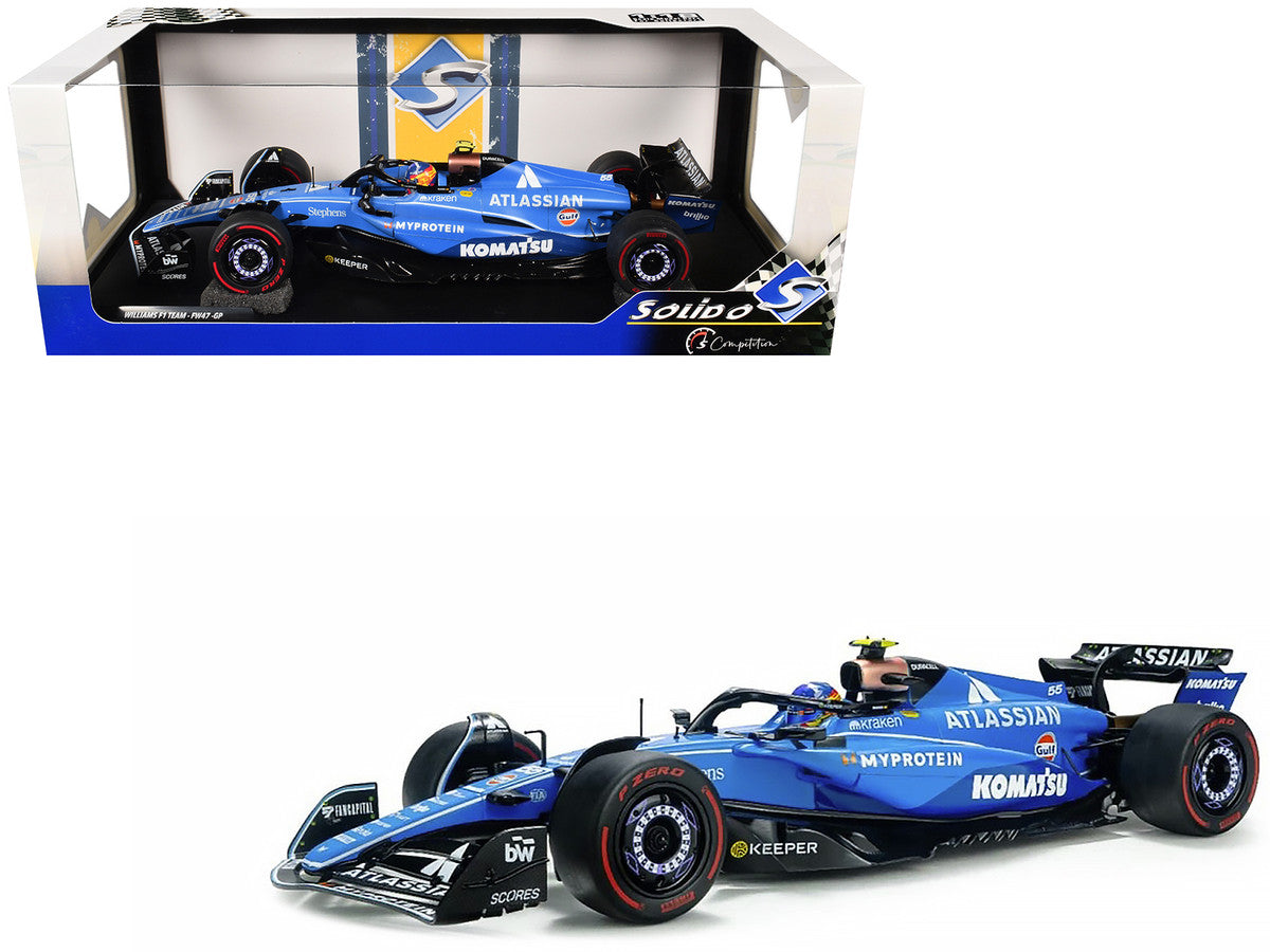 Williams FW47 #55 Carlos Sainz "Atlassian" Formula One F1 "Australian GP" (2025) "Competition" Series 1/18 Diecast Model Car by Solido LuxuryLifeWay Online Store