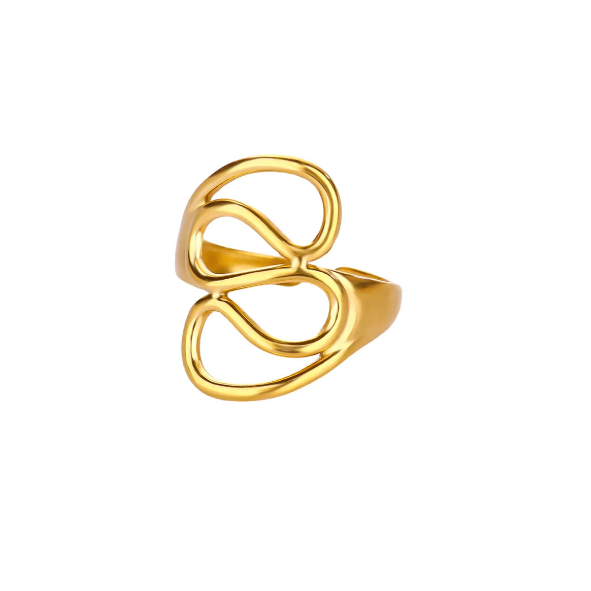Stainless Steel Geometric Irregular Rings For Women Minimalist Open Adjustable Rings Daily Jewelry Wedding Anniversary Gifts Pi-Mart