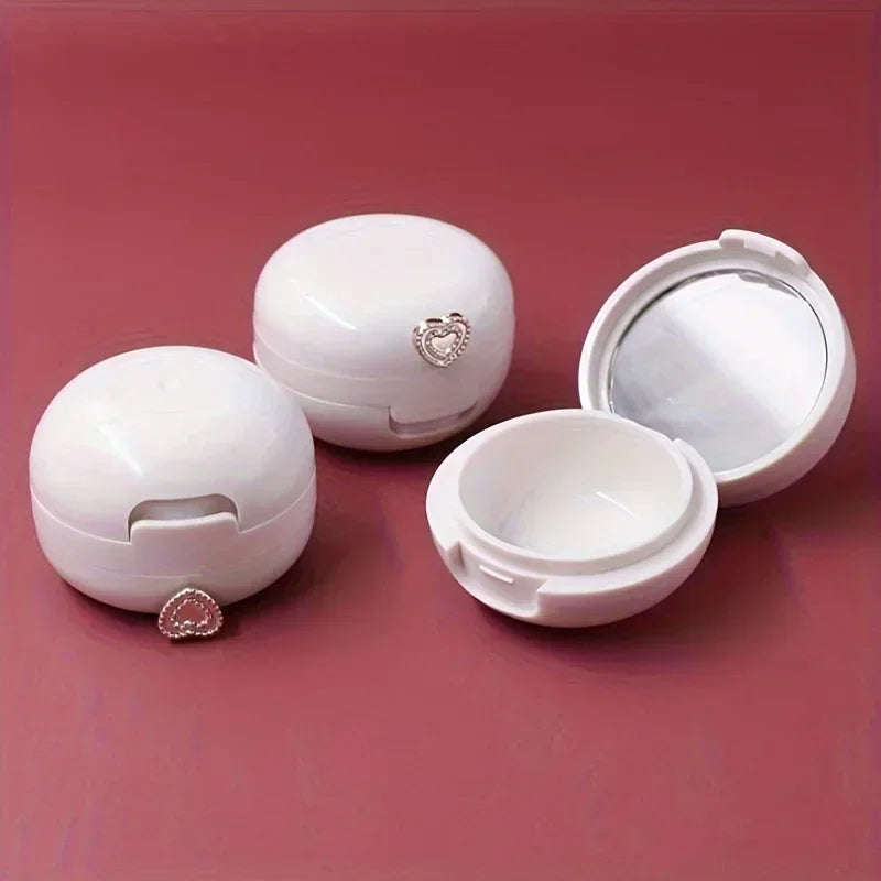 1pc Lip Balm Container with Mirror and Applicator - Portable Cream Packaging Case - Essential Beauty Product for On-the-Go Tri Light Beauty