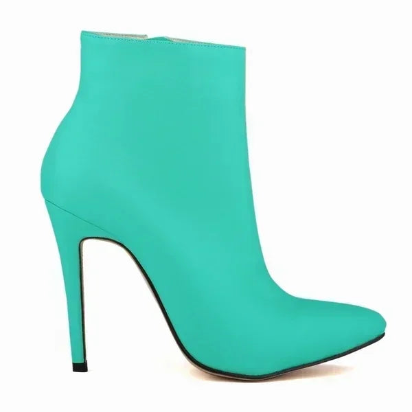 Women Short Boots Pumps Sexy Pointed Toe Side Zipper Super High Heels Stiletto 2026 Female Party Ankle Boot Shoes Botas De Mujer Pi-Mart