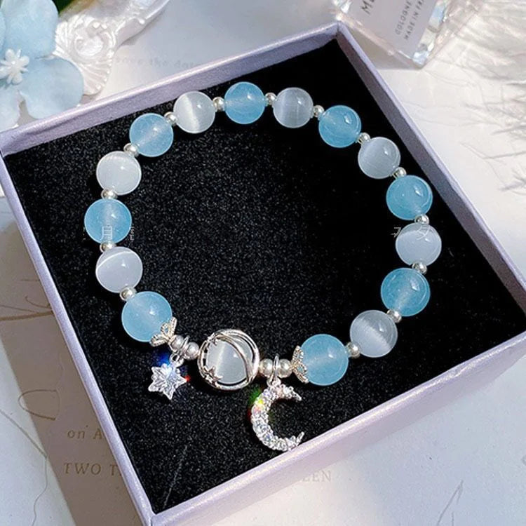 New Simple Beads Crystal Bracelet For Women Girls Korean ins Flower Fox Feather Tassel Bracelets Best Friend Jewelry Gifts 2024 Pi-Mart