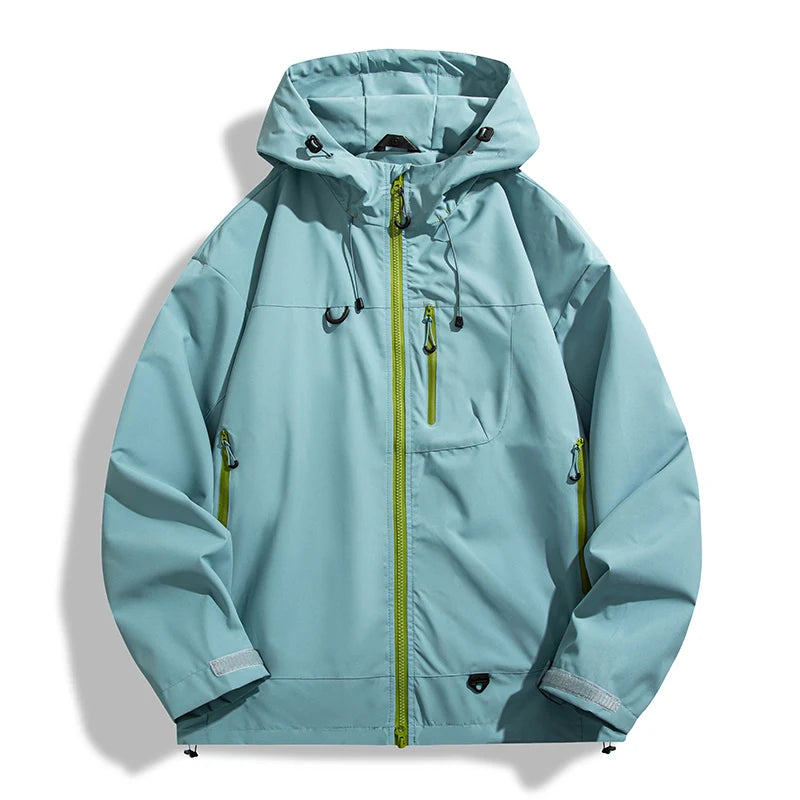 JNLN Unisex Waterproof Windbreaker Outdoor Sport Windproof Single-Layer Jacket Men Women Hiking Climbing Trekking Rain Coat Pi-Mart