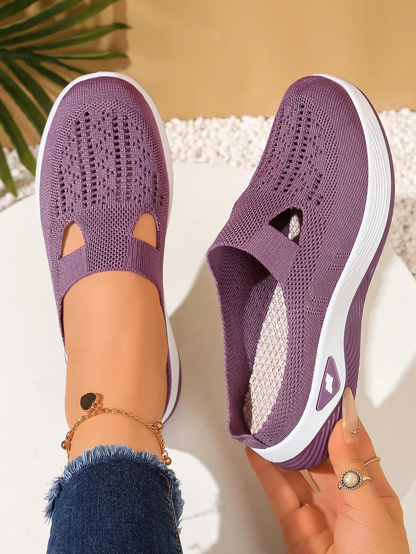 Women Shoes Convenient and Comfortable at Home, One Foot with a Vent and Half Slipper Women's Summer Shoes LadyShow.Store
