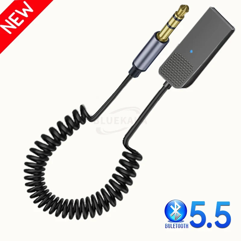 Wireless Bluetooth 5.4 Audio Receiver Dongle USB To 3.5mm Aux Jack Car Audio Handsfree Kit For Car Receiver BT Transmit With Mic Pi-Mart