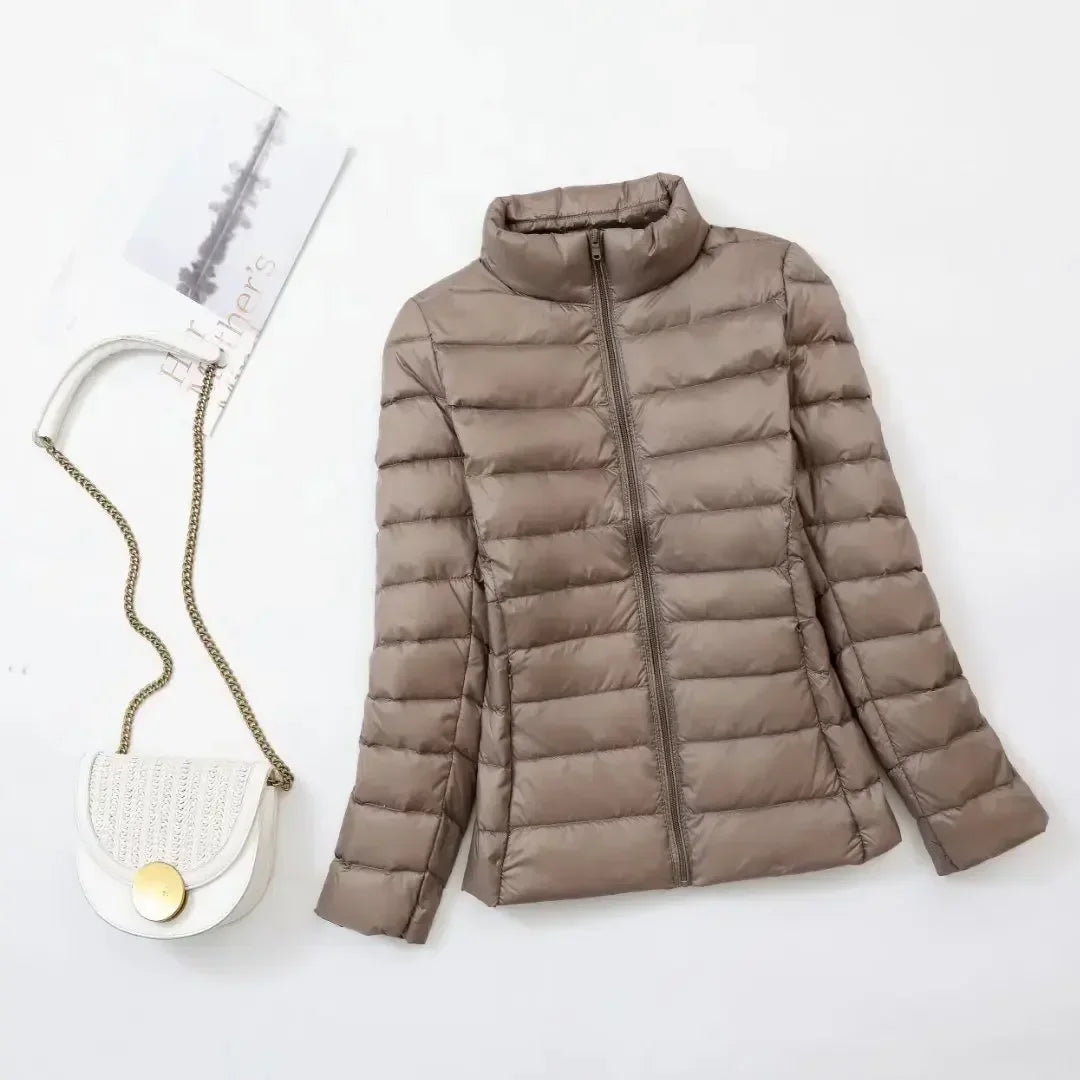 Plus Size down Jacket Female Short Ultra Lightweight Packable Puffer Coats Women Fashion 15 Colors Warm Slim Fit Parkas 7XL LadyShow.Store