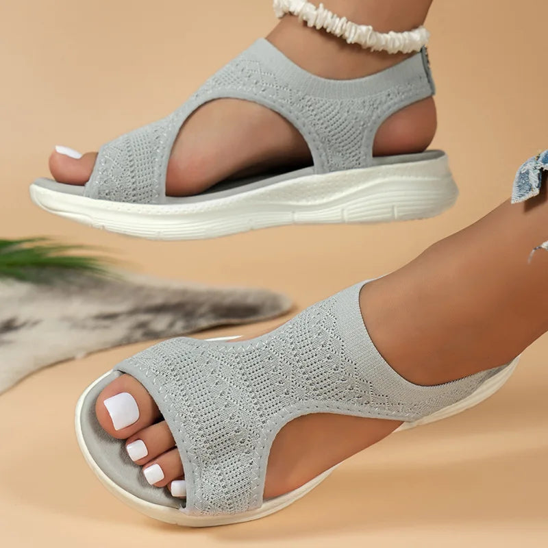 Women Summer Shoes 2024 New Mesh Fish Platform Sandals Women's Open Toe Wedge Sandals Ladies Light Casual Shoes Zapatillas Muje LadyShow.Store