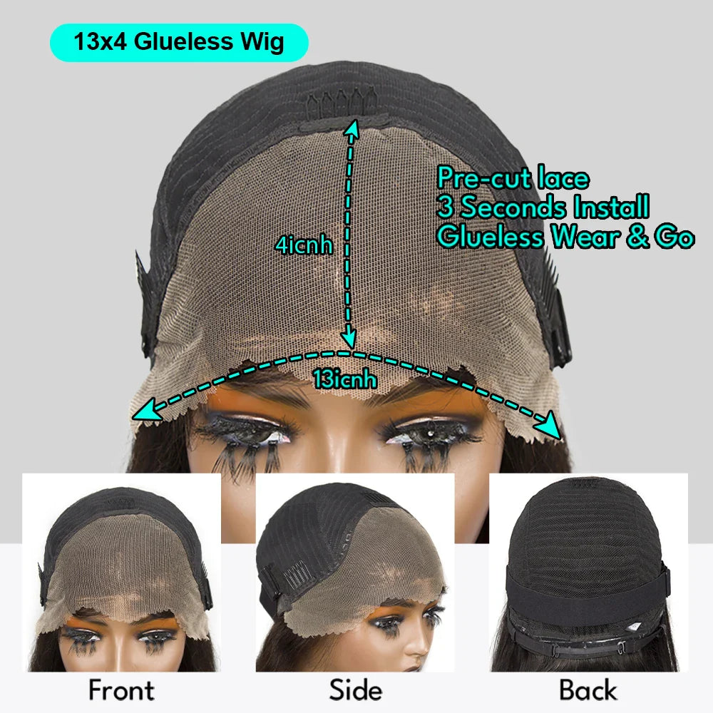 Curly Deep Bob Wigs For Women 13x4 Glueless Pre Cut Human Hair Wig Ready To Go Human Hair Wigs No Glue Remy Human Wig For Women LadyShow.Store