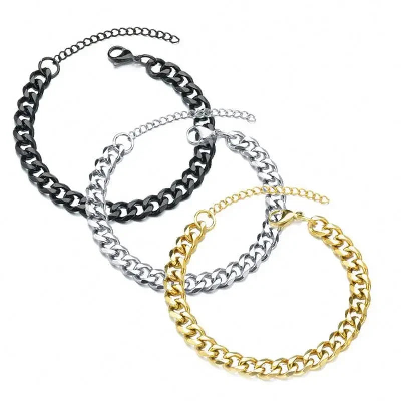 3.5-7MM Wide Stainless Steel Necklaces For Men Punk Cuban Link Chain Choker Women Hip Hop Fashion Party Jewelry Accessories Pi-Mart