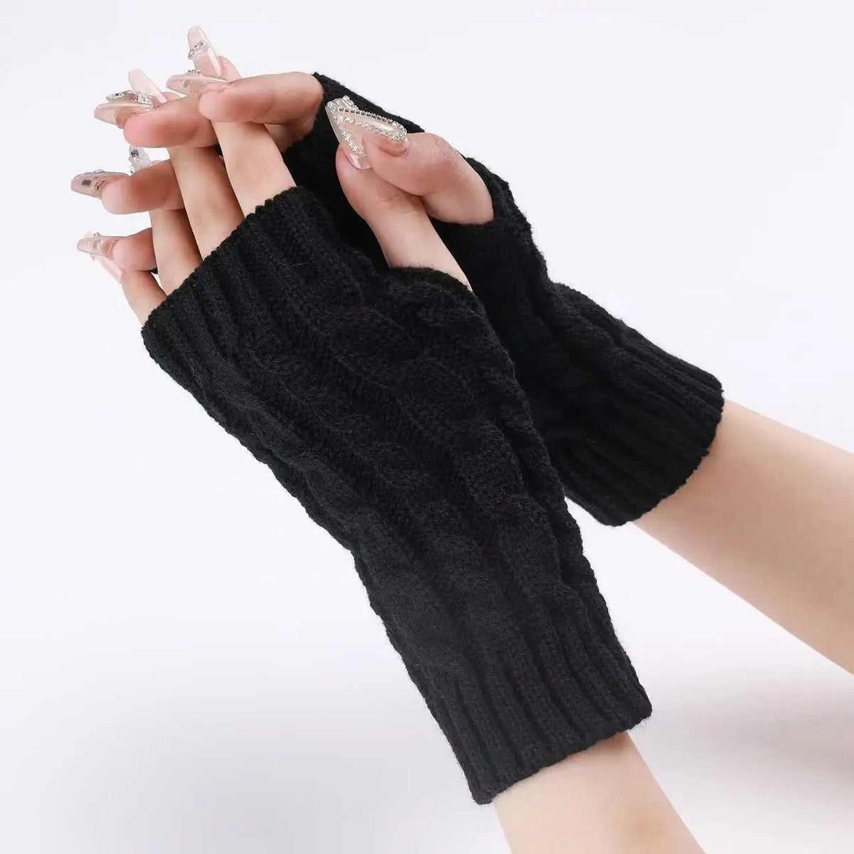 NEW Women Hand Warmer Winter Gloves Fashion Knitting Faux Wool Mitten Warm Fingerless Glove Gants Femme women gloves Pi-Mart