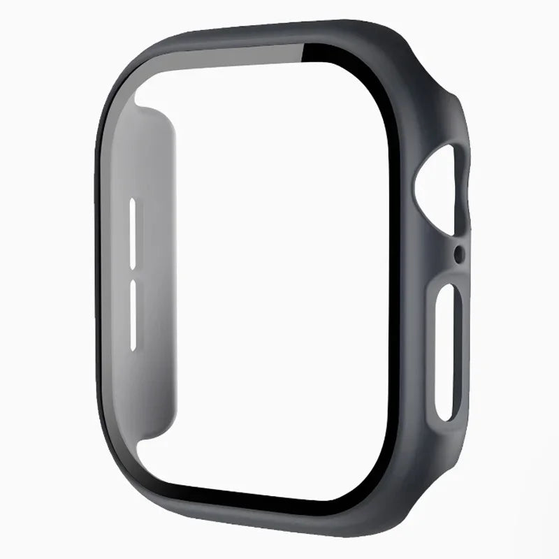 Tempered Glass+Case For Apple Watch 38-40mm 41mm 42mm 44mm 45mm 46mm Screen Protector Protective Cover iWatch 11 10 8 7 9 6 SE 5 LadyShow.Store
