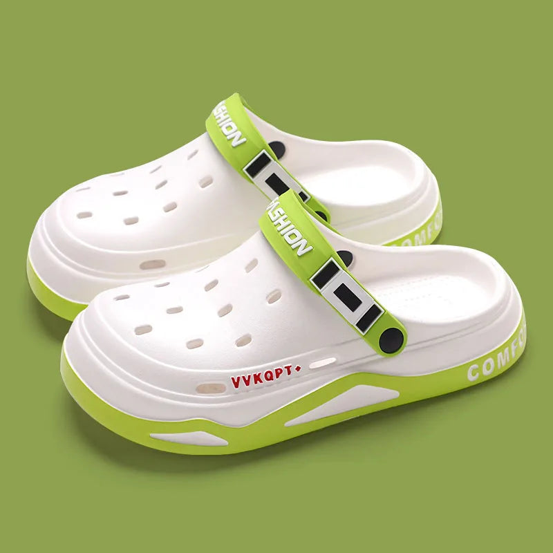 New fashion sandals Men's EVA casual comfortable hole garden shoes outdoor men's beach sandals indoor home unisex slippers Pi-Mart