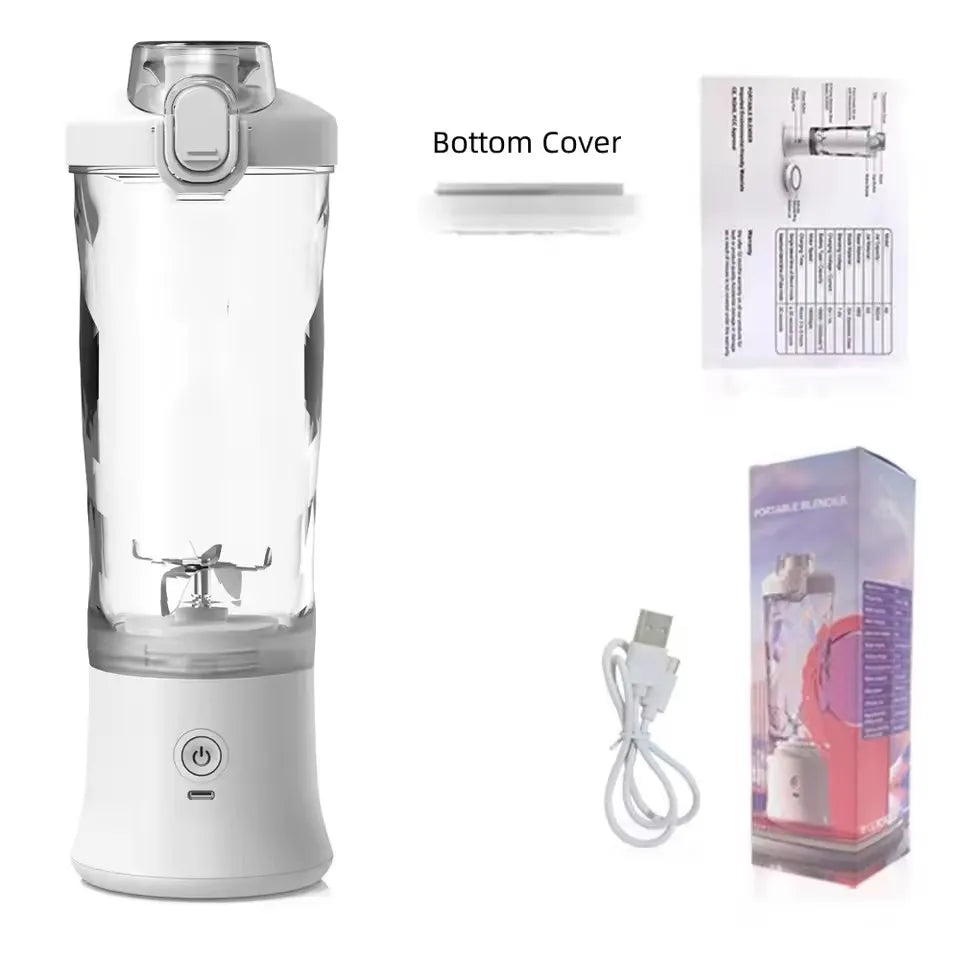 New Portable Blender 600ML Electric Juicer Fruit Mixer 4000mAh USB Rechargeable Smoothie Mini Blender Personal Juicer Colorful LadyShow.Store