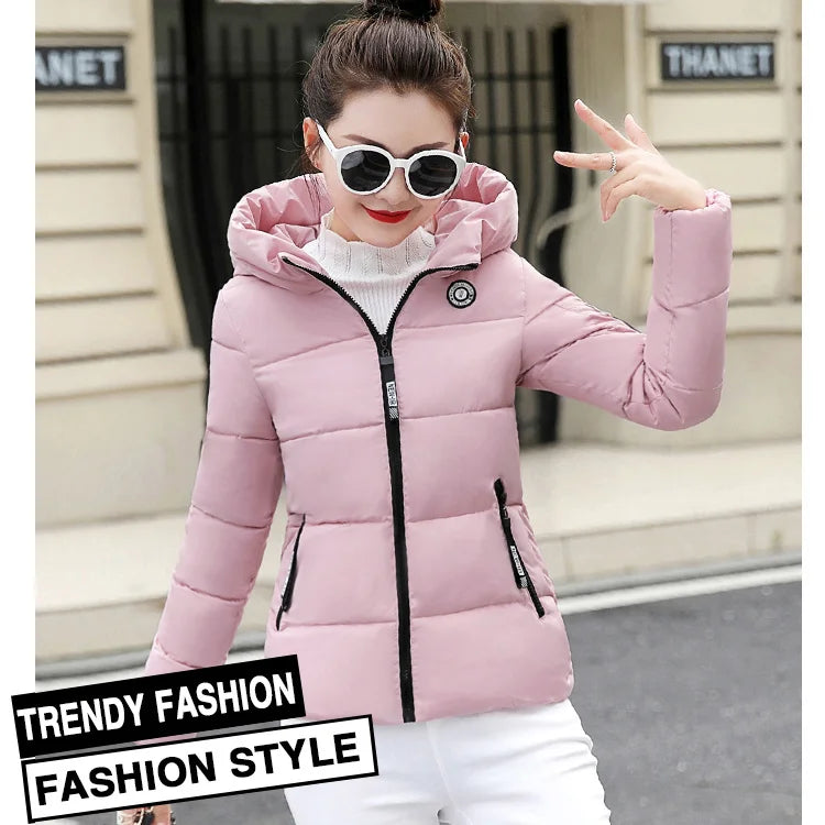 Chic Design Cropped Jacket Winter Short Puffer Jacket Women Clothing Cotton-padded Coats Warm Coat Bread Jackets LadyShow.Store