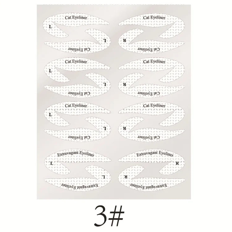 4 Sheets Quick Stencils Eyeliner Eye Makeup Shaping Auxiliary Stickers Eyeshadow Eyebrows Styling Drawing Template Guide Card Pi-Mart