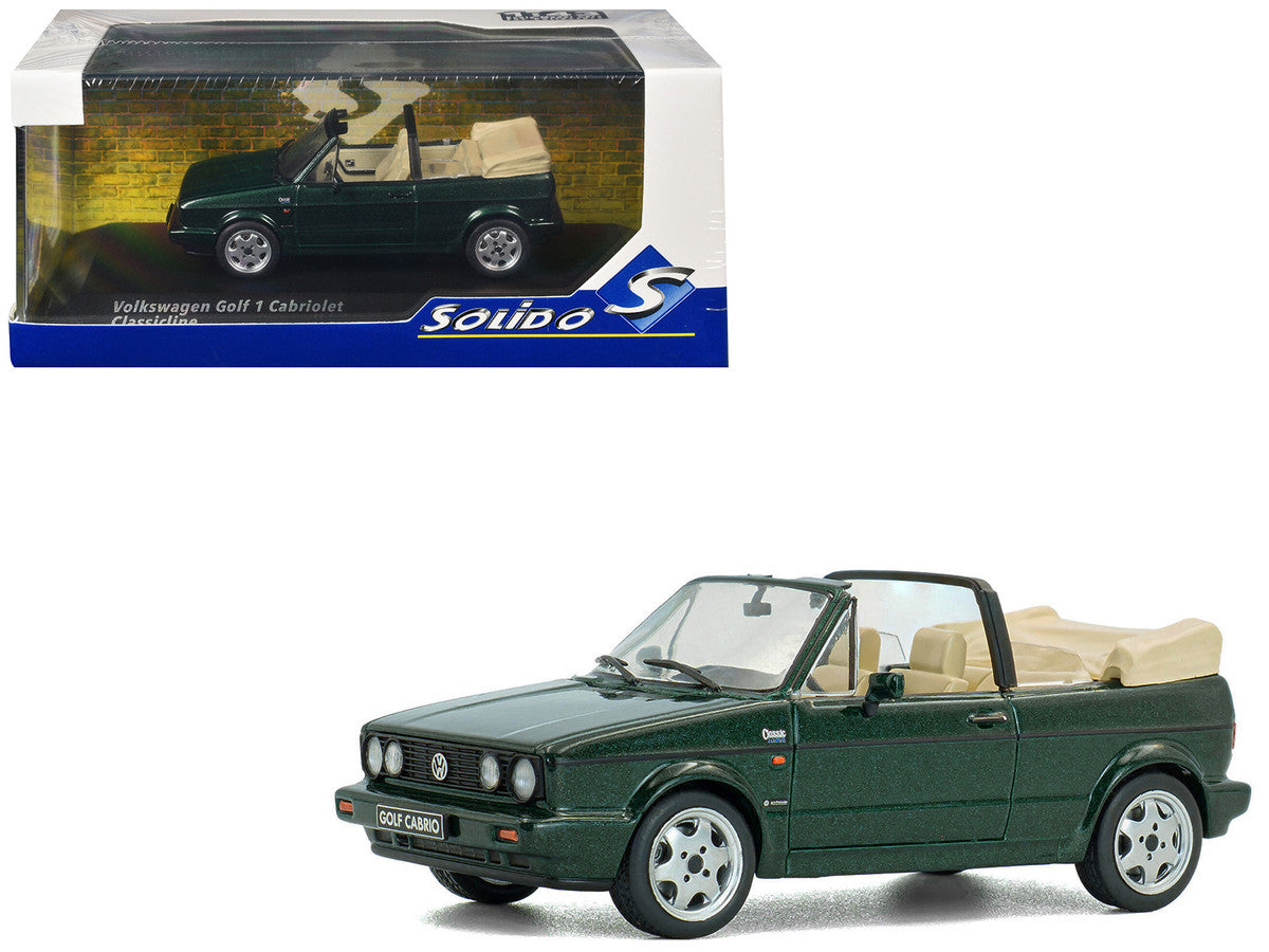 1992 Volkswagen Golf Cabrio Classic Line Classic Green Metallic 1/43 Diecast Model Car by Solido LuxuryLifeWay Online Store