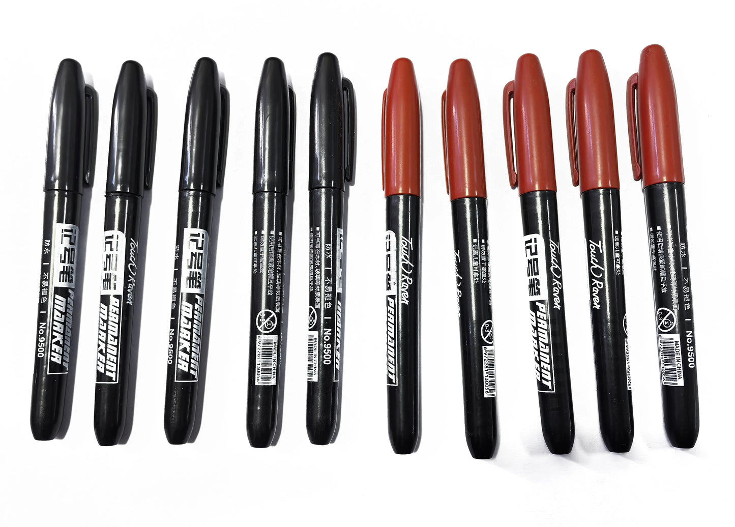 6 PCS Permanent Marker Pen Manga Drawing Markers Black Blue Red Waterproof Ink Sketch Pens Stationery Art School Supplies Pi-Mart