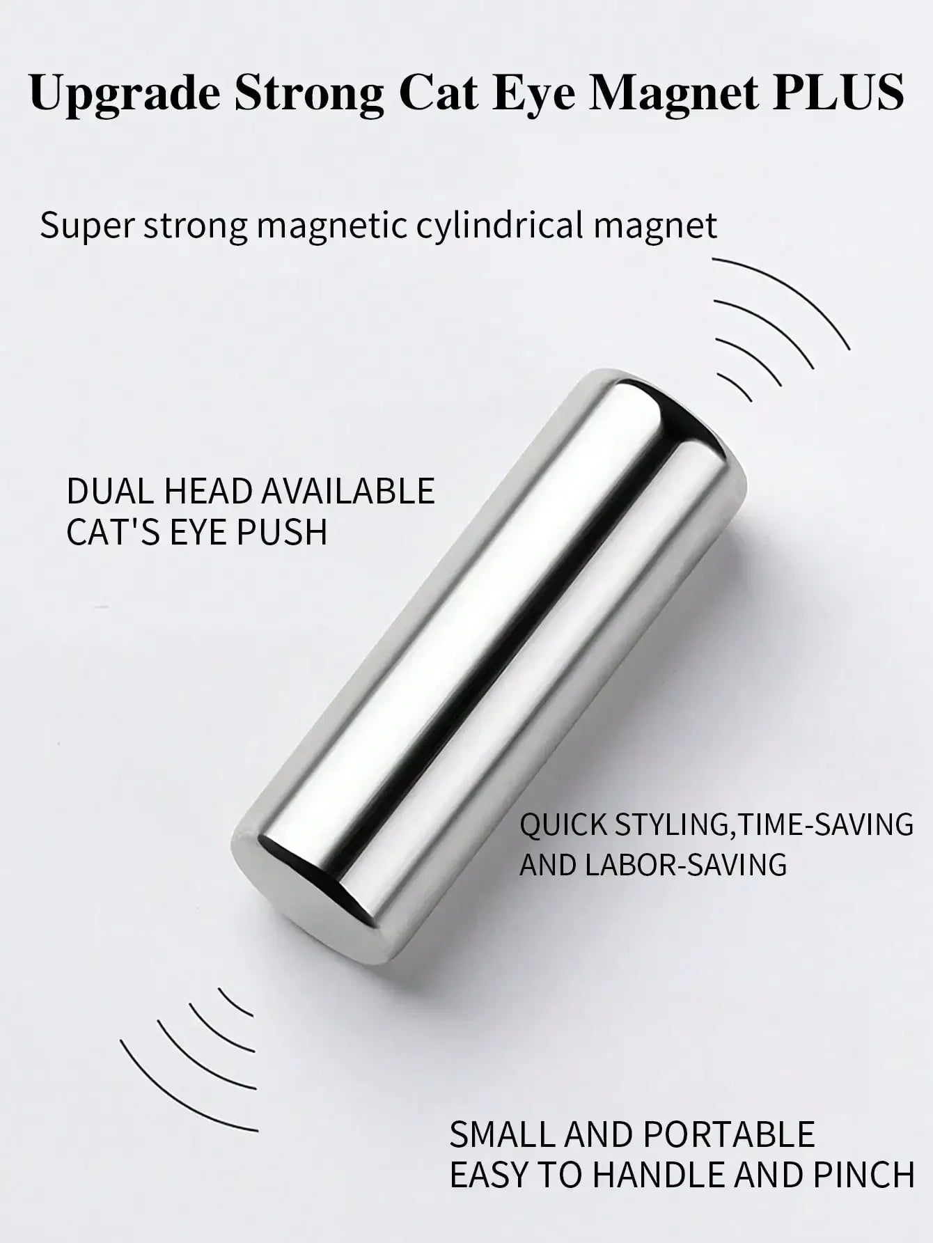 3x0.7cm Round Nail Art Cat Eye Gel Magnetic Pen for Gel Polish 3D Cat Eye Nails Painting Strong Magnet Stick Manicure DIY 2030 Tri Light Beauty