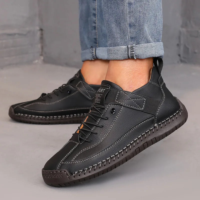 Boots Mid Top for Women British Style Retro Anti Slip Workwear Shoes Handmade Leather Loafers Casual Soft Soled Women Nude Boots LadyShow.Store