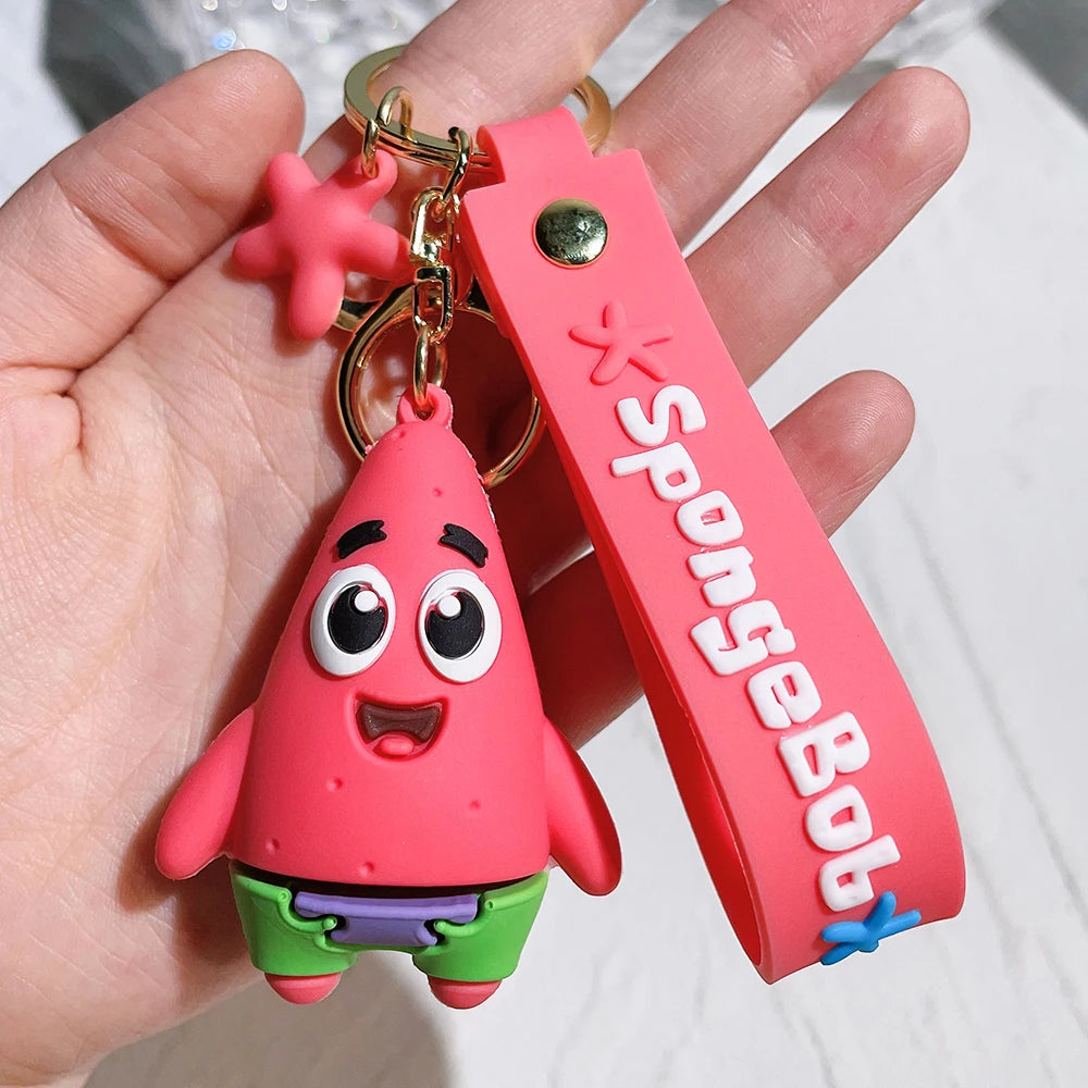 Anime Spongebob Squarepants Keychain Patrick Star Krabs Gary Sandy Kawaii Toys keychain Christmas gift bag Birthday Gift For Kid Pi-Mart