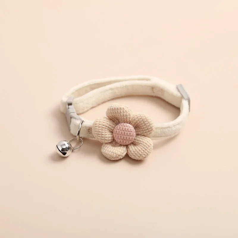 1Pc Cat Collar with Cute Flower Adjustable Buckle Cat Collar Bell Collar Cat Small Pet Supplies Kitten Collar Small Dog Acce Pi-Mart