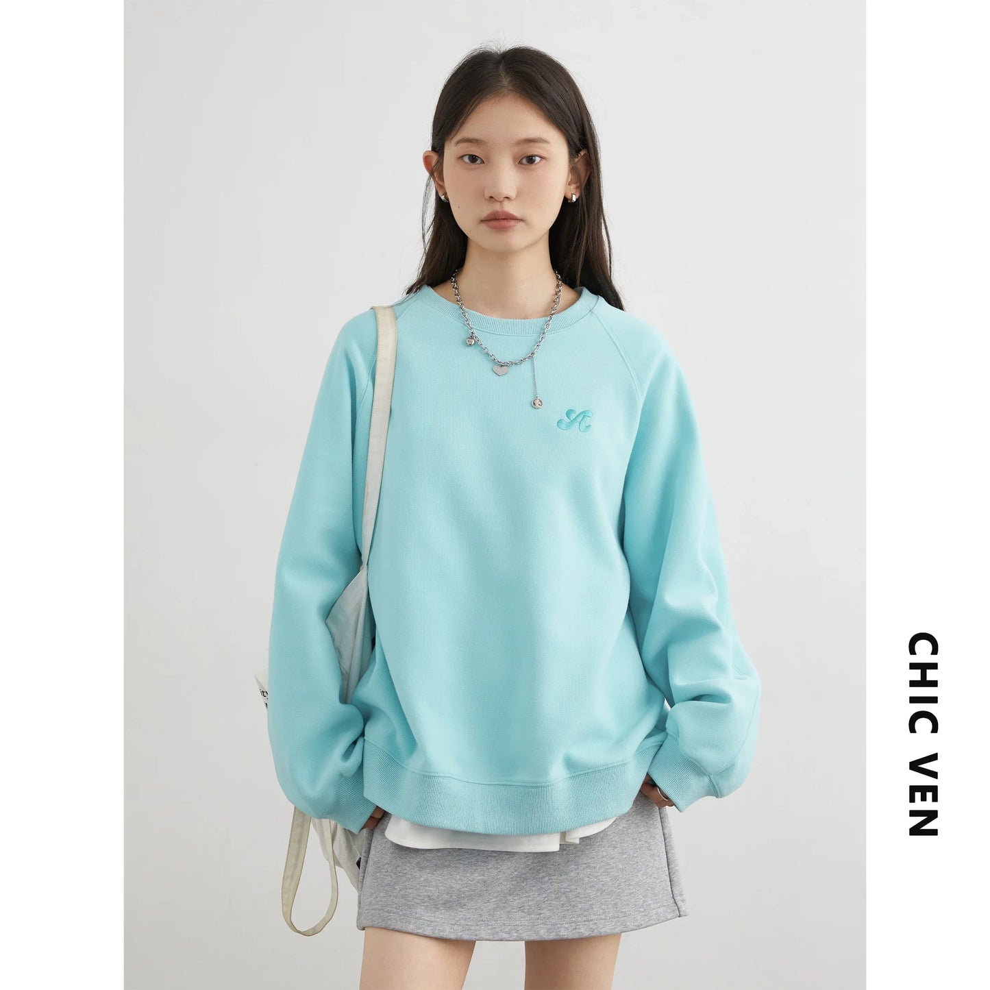 CHIC VEN Women Sweatshirts Loose Casual New O Neck Raglan Sleeves Long Sleeved Female Tops Pullover Spring Autumn 2025 LadyShow.Store