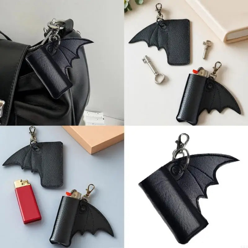 R2LE Gothic Bat Design Keychain Attachment Smooth Surfaces Protective Sleeve Keyring For Everyday Use Pi-Mart