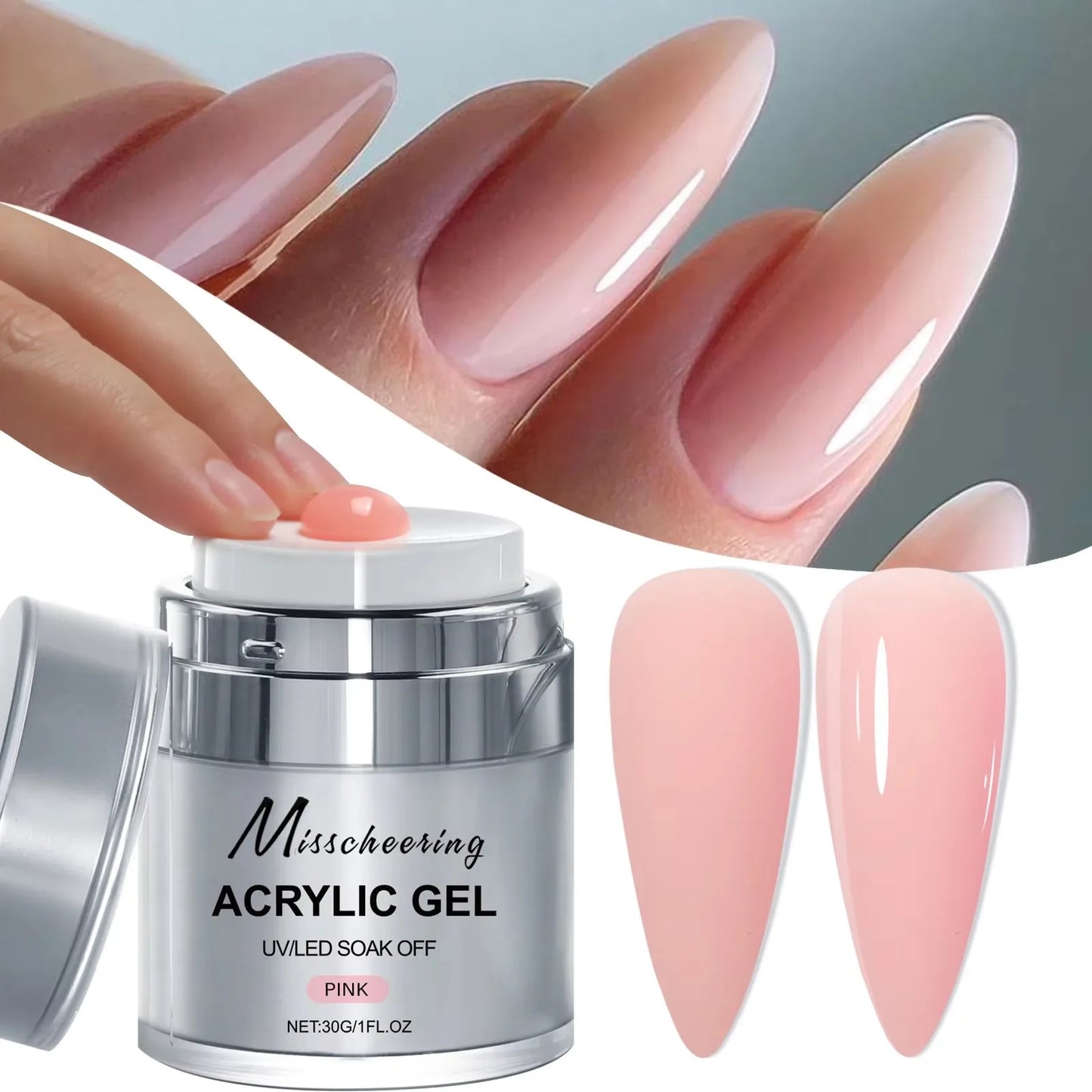 2/3Jars Poly Nail Gel UV LED Cured Builder Nail Gel Set Light Nude Pink Clear Extension Nail Solid Gels For DIY At Home Salon Tri Light Beauty