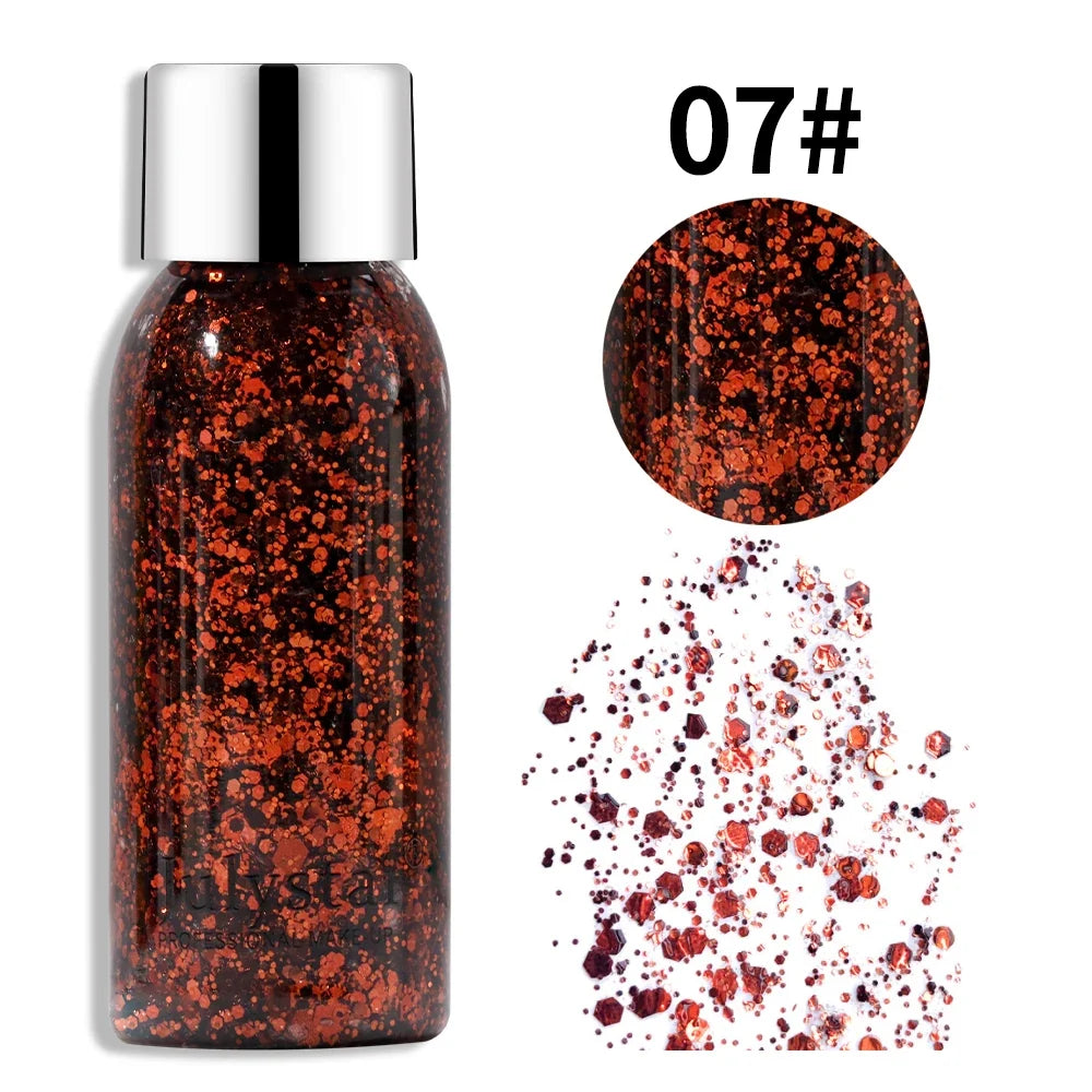 Glitter Eye Shadow Liquid Face Body Sequins Gel Long-Lasting Liquid Face Shimmer Multicolor For Party Music Festival Makeup 30ML Tri Light Beauty