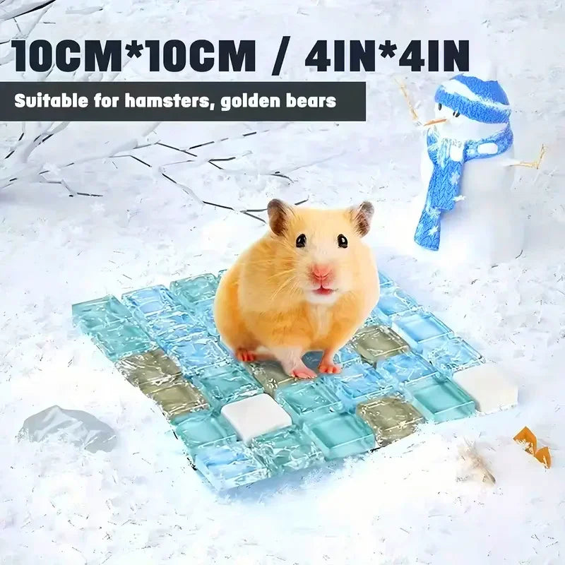 1PC Hamster Cooling Mat Small Glass Marble Summer Heat Dissipation Pad Cold Sleeping Bed Cage Pet Supplies Accessories Pi-Mart
