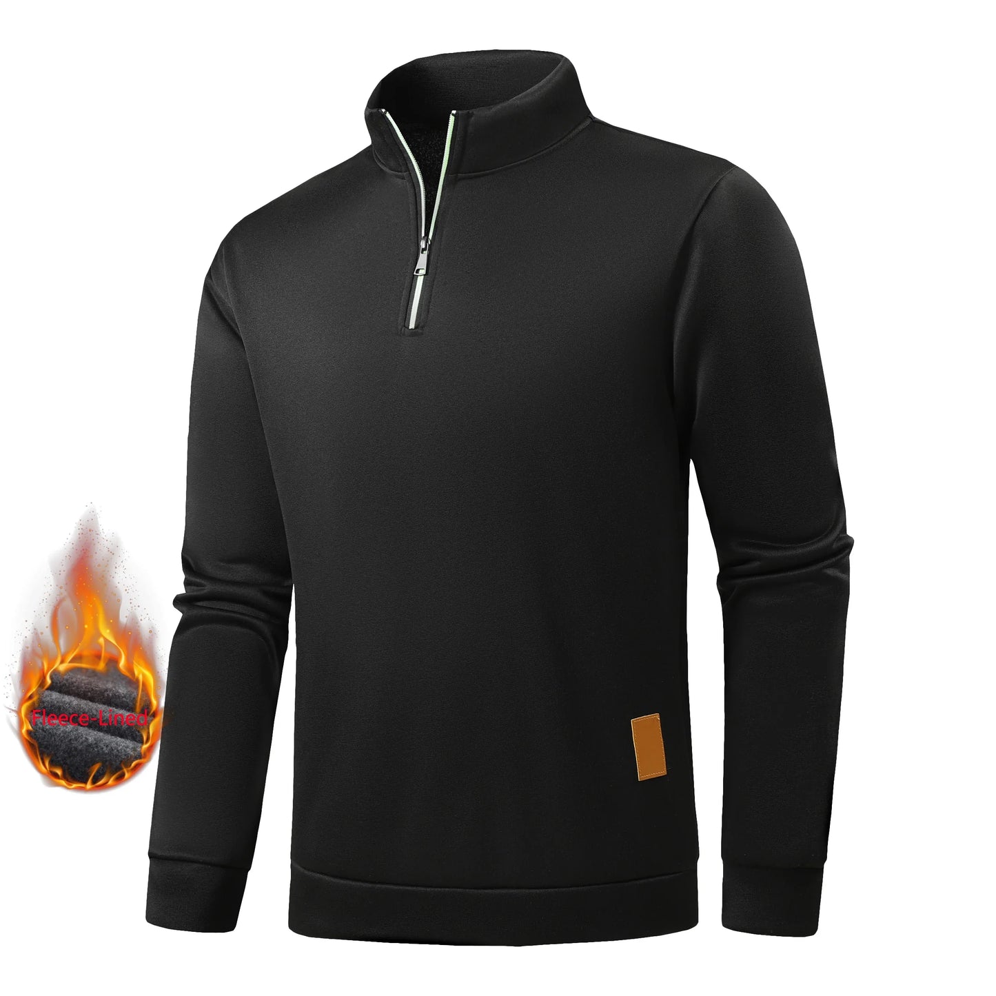 Autumn Men's Half-Zip Sweatshirts, Long-Sleeved Solid Color Pullovers, Turtlenecks, Streetwear, Winter Warm Jackets, Sports Coat LadyShow.Store