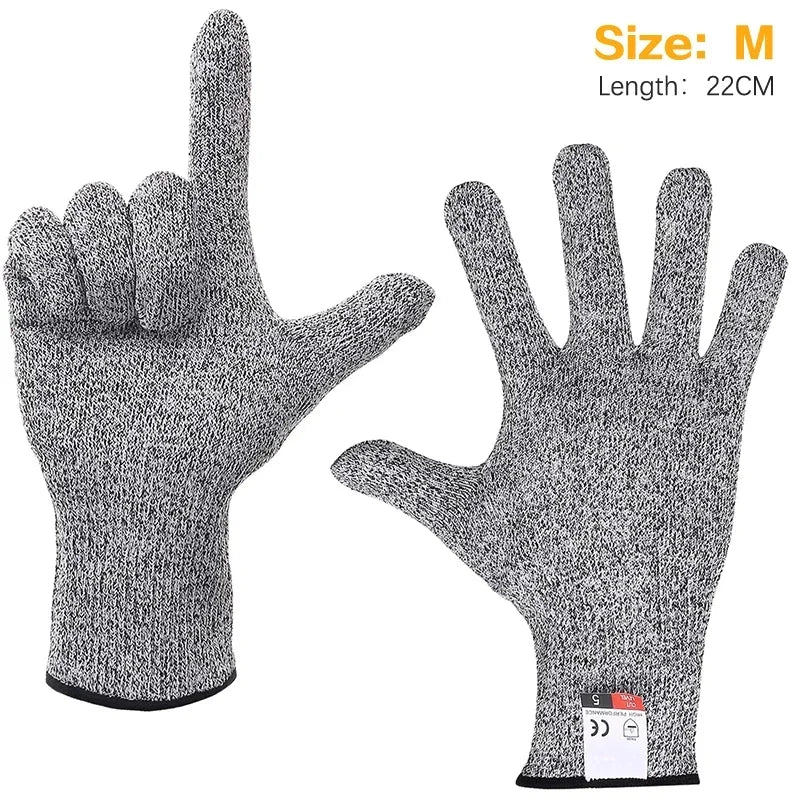 Level 5 HPPE Anti-Cut Gloves Kitchen Gardening Anti-Cut Knitted Gloves Anti-Thorn Wear-Resistant Glass Building Cutting Gloves Pi-Mart