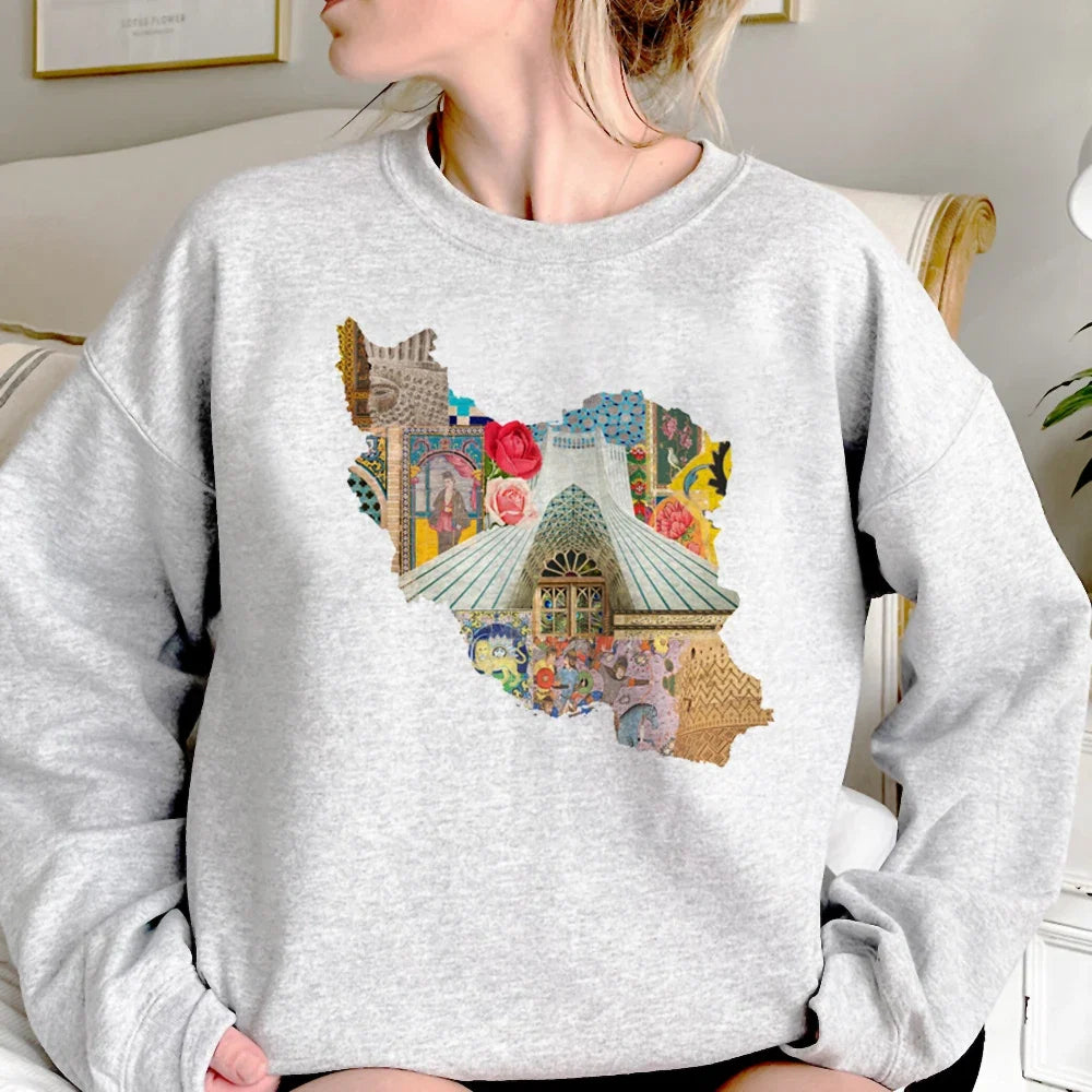 Iran hoodies women gothic 2023 Korean style aesthetic sweatshirts women vintage Pullover LadyShow.Store