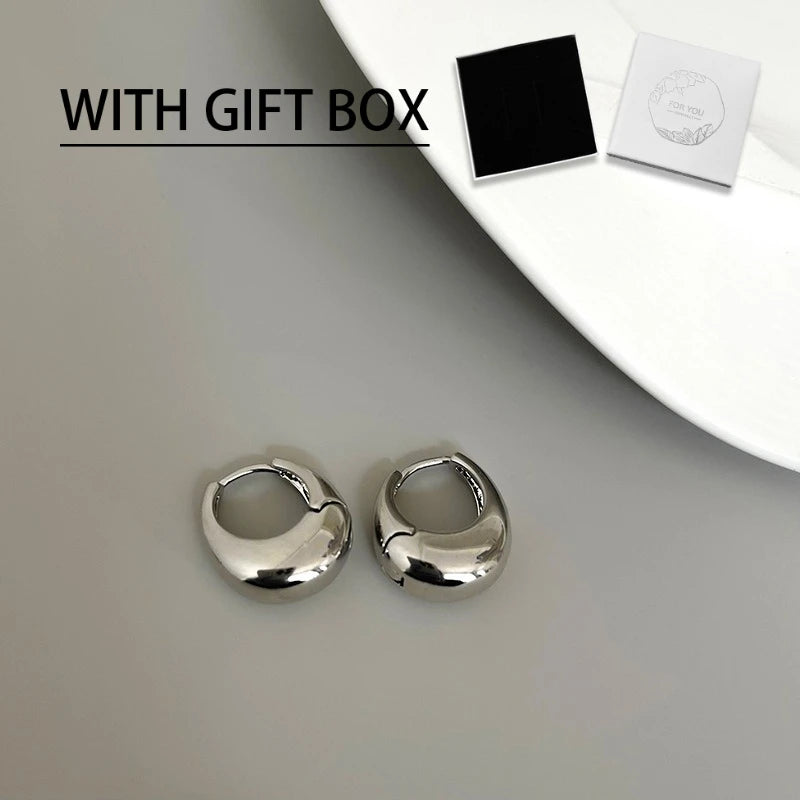 LENNIKOval Elegant Earrings, Women’s 3D Metal Design, Fit for Work/Casual Outfits, Flattering on All Faces, Perfect Gift Choice Pi-Mart