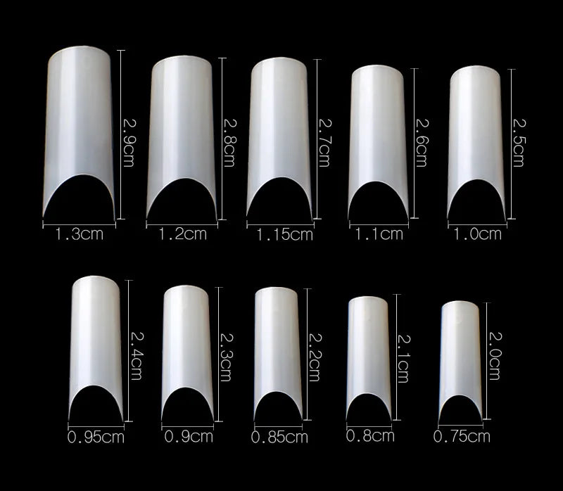 500 Pcs Curved C Fake Nail New Materials Top Quality Full Cover Nails Tips Transparent Gel Para Unha False Nails Beauty Products Tri Light Beauty