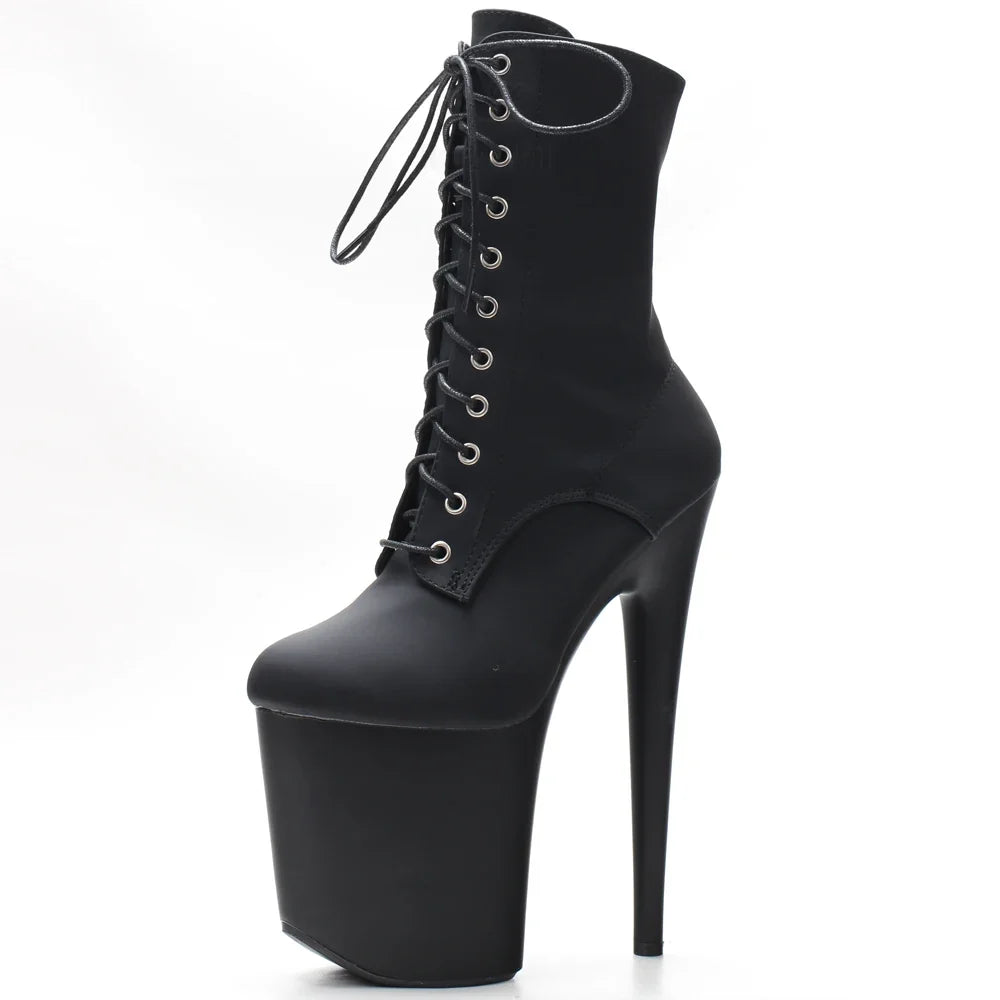 Stripper 8" Platform Lace Up Cтрипы Pole Dance Ankle High Boots In Stock Fast Shipping Size36-43 LadyShow.Store