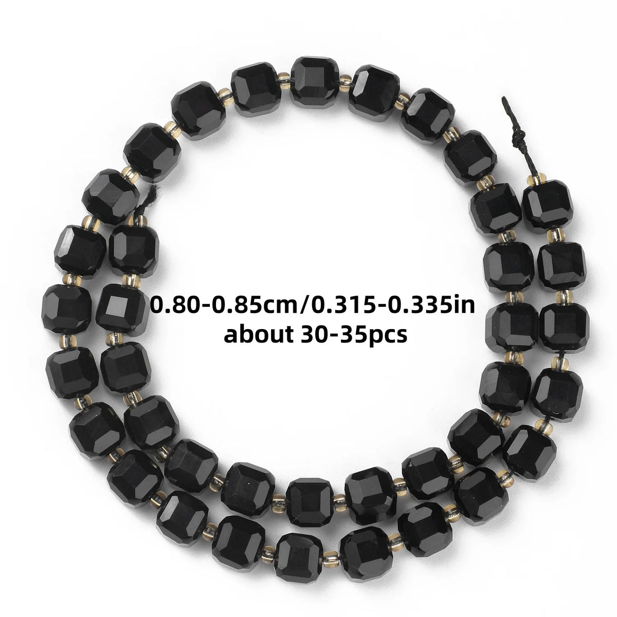 Natural Stone Faceted Square Black Agate Cube Spacer Beads For Jewelry Making Diy Bracelet Necklace Beading Accessories Pi-Mart