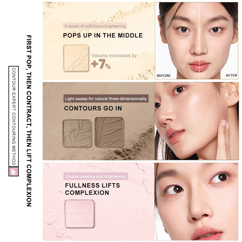 Judydoll Highlighter & Contour Palette, Matte & Shimmer, Sculpt & Define, Natural Finish, Nose & Jawline Contour, Beginner LadyShow.Store