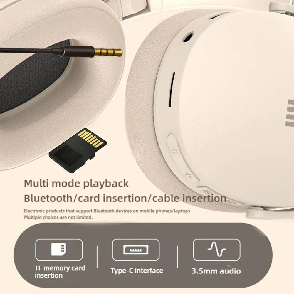 NNEOBA Wireless Bluetooth Over-Ear Headphone Beige LuxuryLifeWay Online Store