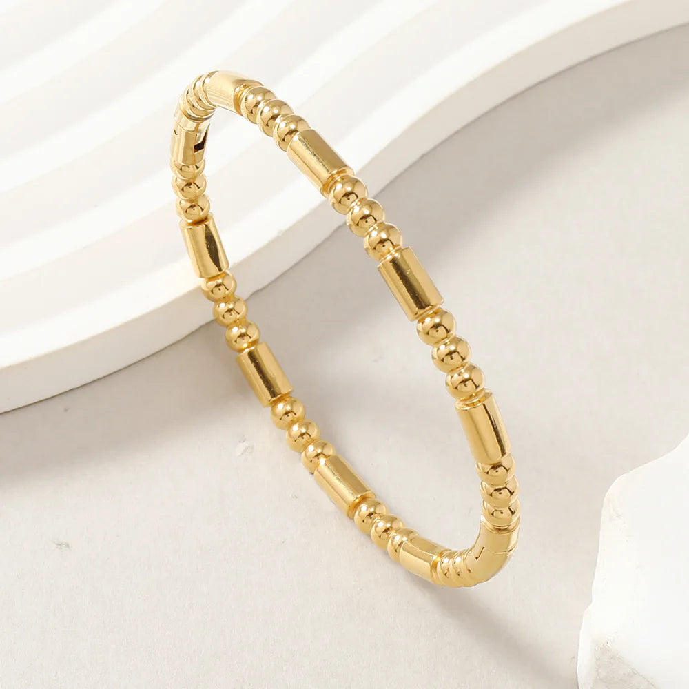 ZAKOL Waterproof Stainless Steel Cuff Bracelet Bangles for Women Smooth Metal Openable Bracelets Jewelry Gift Pi-Mart