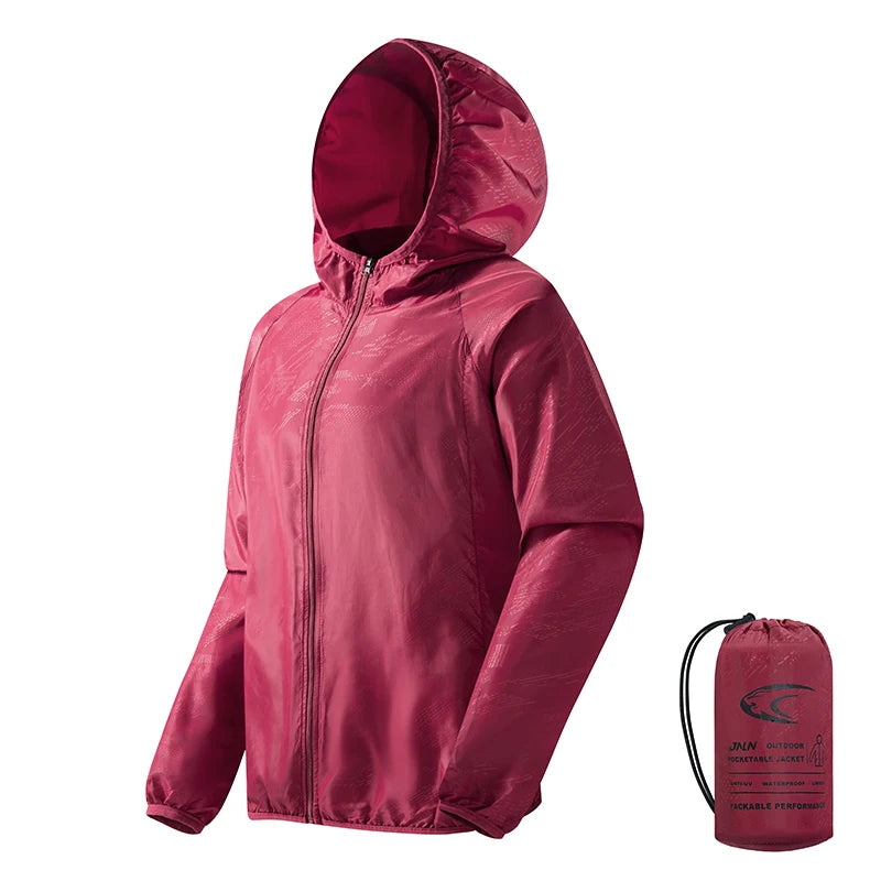 LNGXO Men's Women's Waterproof Hiking Jacket Quick Dry Sun Protection Windbreaker Camping Hunting Climbing Outdoor Rain Coat Pi-Mart
