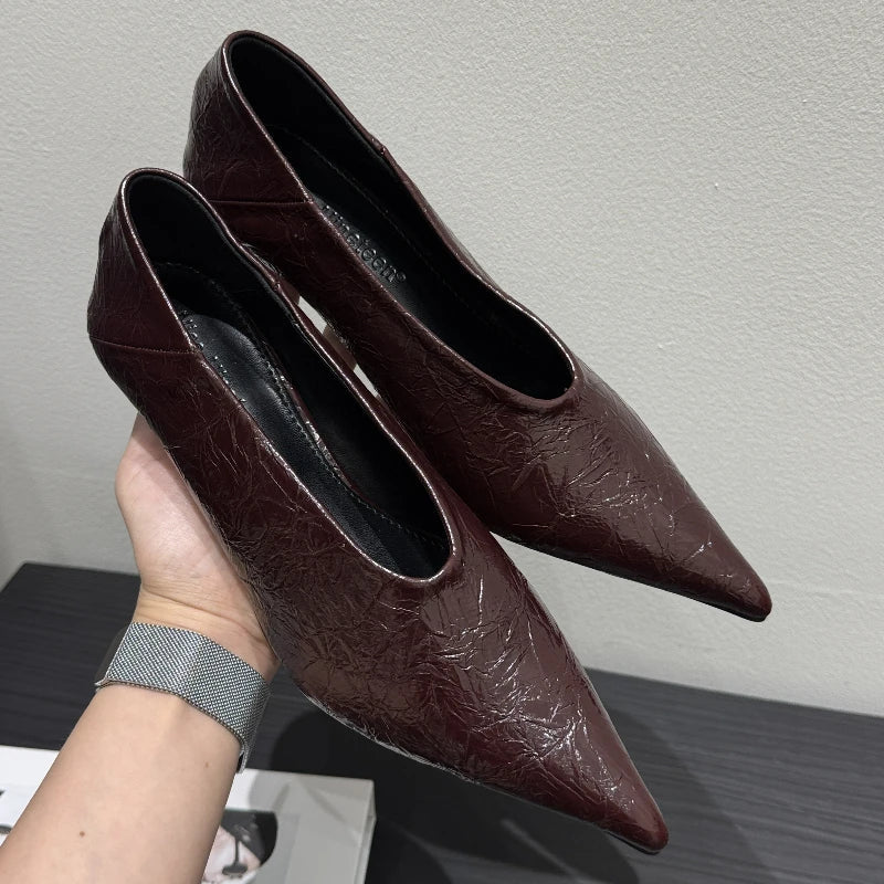 Fashion Pointed Toe Thin Heel Women Office Pumps Shallow Slip On Party Dress Shoes 2026 New Spring Autumn Commuter Footwear LadyShow.Store