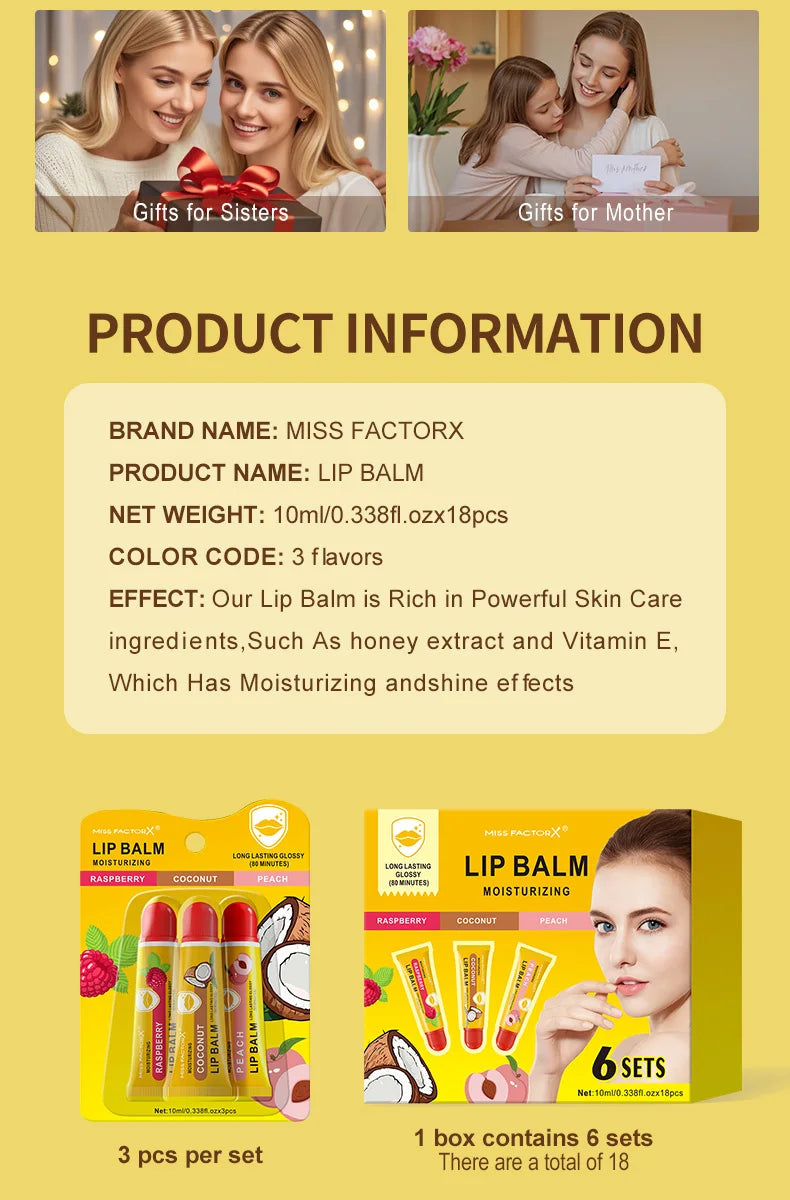 3-Piece Cardboard Lipstick Set -10ml * 3PCS Portable Belt Deep Moisturizing and Gloss Autumn and Winter Care Lipstick Pi-Mart