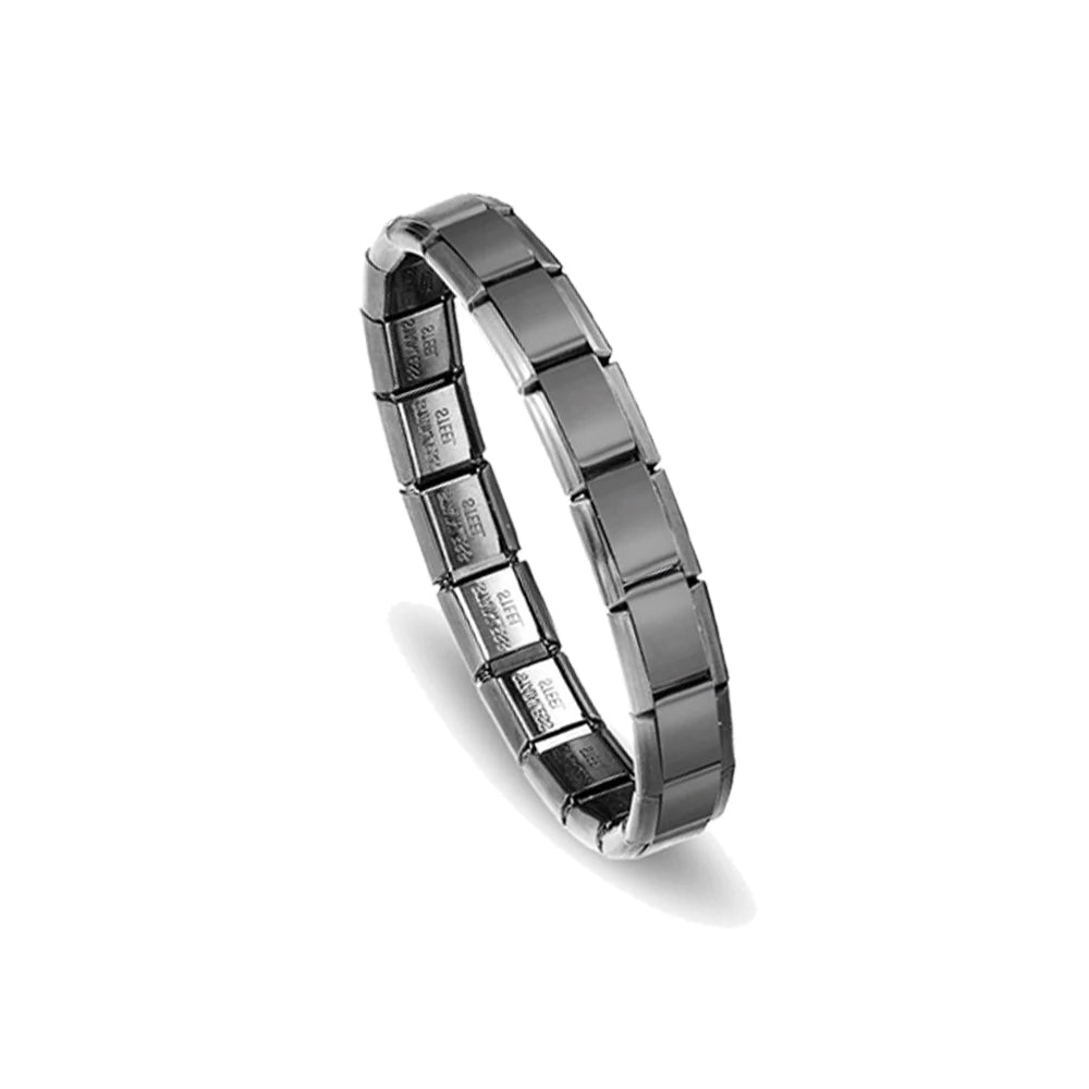 Unisex Minimalist Italian Modular Bracelet Stainless Steel Square Elastic Spliced Titanium Steel Polished Chain Pi-Mart