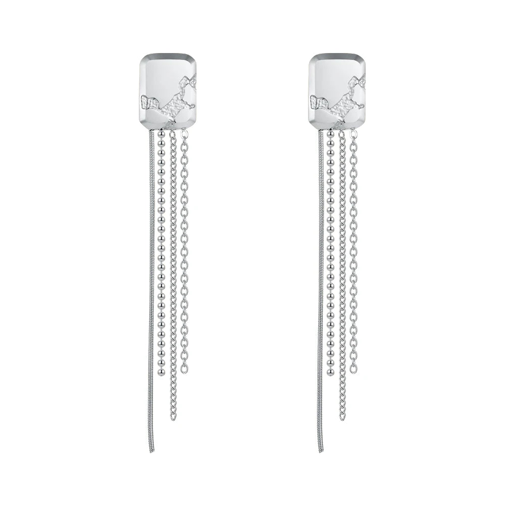 ENFASHION Simple Stainless Steel Gold Color Drop Earrings Chain Tassel Earring Pendientes Mujer Fashion Jewelry Party E221354 Pi-Mart