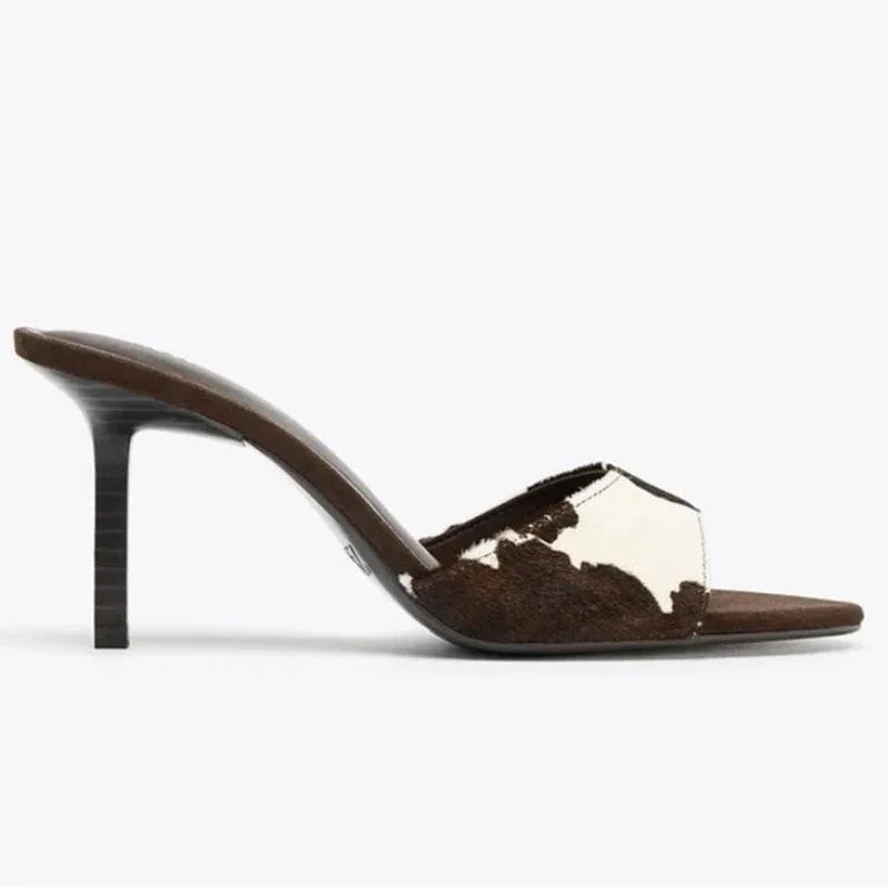 Summer Vintage Fashion Thin Low Heels Mules Slippers Women Design Female Sandals Slide Ladies Shoes Zapatos De Mujer LadyShow.Store