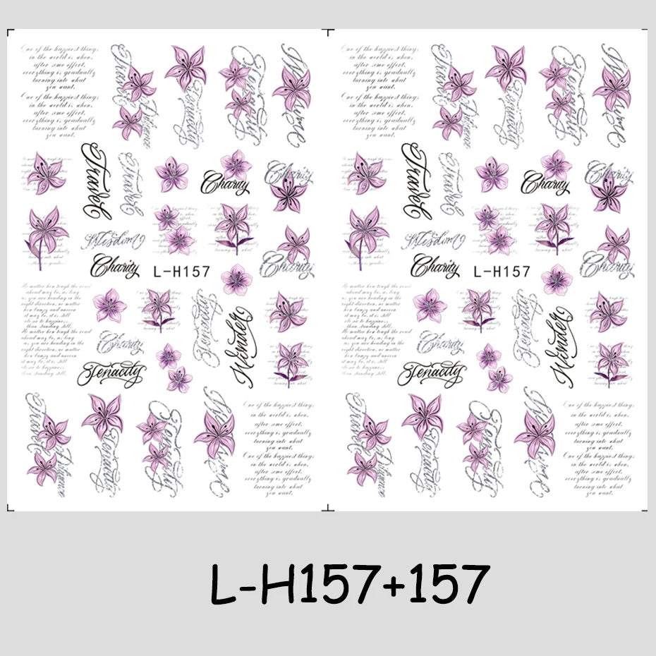2/3 pcs Punk Style English Letters Nail Stickers Gothic Artistic Lettering Nail Charms Y2K Metallic Retro Letters Nail Decor Pi-Mart