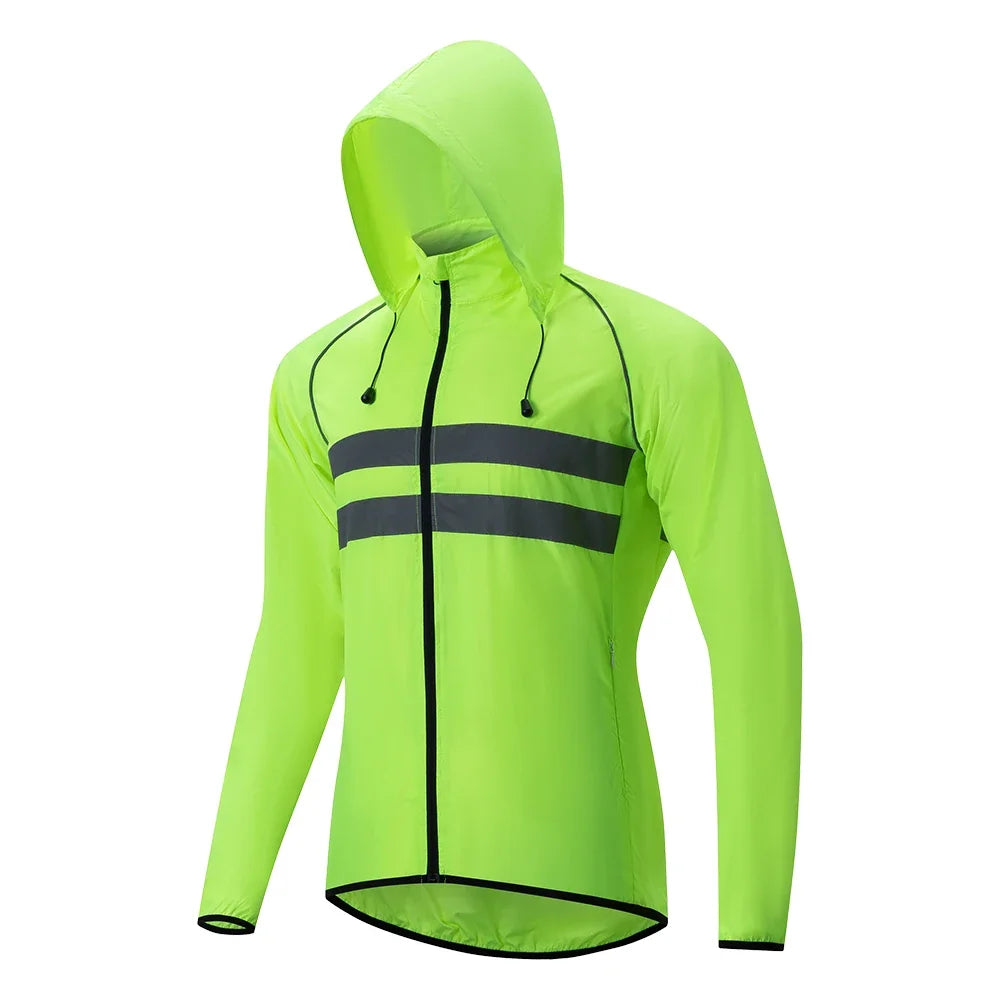 HISERWA Cycling Windbreaker Windproof Waterproof Reflective Bicycle Jacket Ultralight MTB Road Bike Jersey Portable Cycling Coat LadyShow.Store