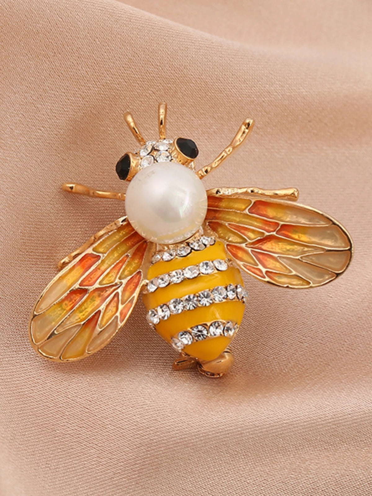 1PC Women's Fashion Trend Personalized Imitation Pearl Bee Brooch Pin Jewelry Suitable for Outdoor Dating, Party, Festival Gifts Pi-Mart